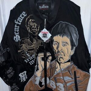 Scarface Black and Brown Men's Bomber Jacket
